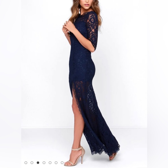 Lulus Only One Navy Blue Lace Maxi Dress - Picture 2 of 5